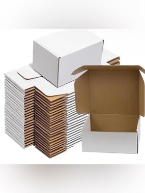 White Foldable Corrugated Shipping Boxes - 6x4x3 - 5 boxes for 12
